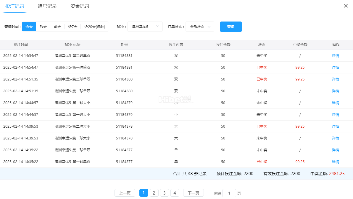 今天的澳洲幸运5收获了200多