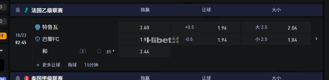 法国乙级联赛10/22 02:45 特鲁瓦 VS巴黎FC
