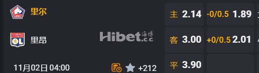 法甲 04:00  里尔[4] - 里昂[7]