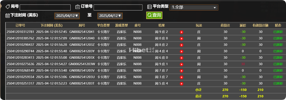 百家乐这次亏损比较多