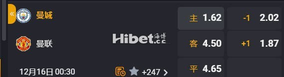 英超：曼城 VS 曼联